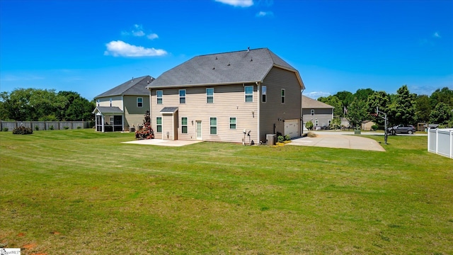 606 N Meadows Ln, Easley, SC 29642 - back of house with a patio area, cooling unit, a garage, and concrete driveway