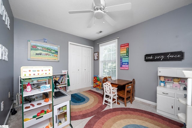 113 Faulkner Cir, Greer, SC 29651 - playroom featuring baseboards and a ceiling fan