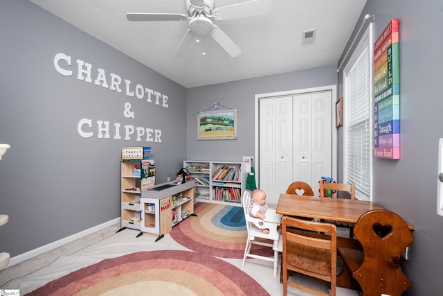 113 Faulkner Cir, Greer, SC 29651 - office area with baseboards and a ceiling fan