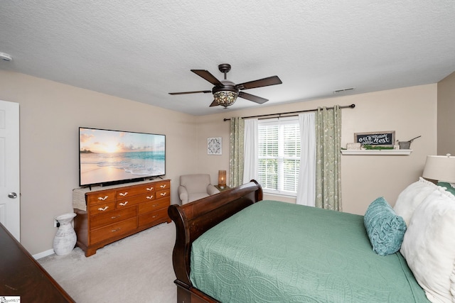 113 Faulkner Cir, Greer, SC 29651 - carpeted bedroom featuring a textured ceiling and ceiling fan