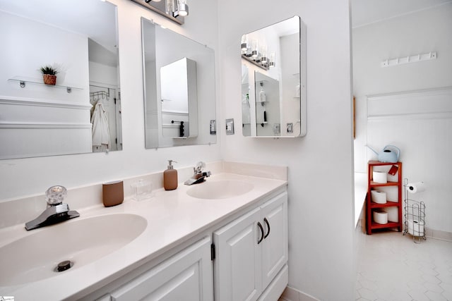 210 Cross Field Rd, Greenville, SC 29607 - bathroom featuring double vanity and baseboards