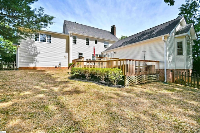 210 Cross Field Rd, Greenville, SC 29607 - rear view of property featuring a wooden deck and a chimney