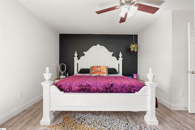 640 Slippery Moss Dr, Spartanburg, SC 29303 - bedroom featuring wood finished floors, baseboards, and a ceiling fan