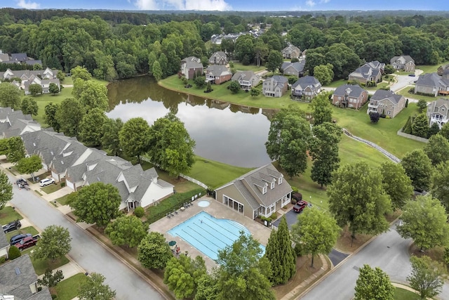 508 Inner Banks Rd, Boiling Springs, SC 29316 - aerial view of residential area featuring a large body of water, a heavily wooded area, and a pool area