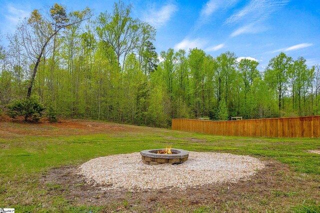 9 Amber Oaks Dr, Greer, SC 29651 - view of yard featuring a fire pit
