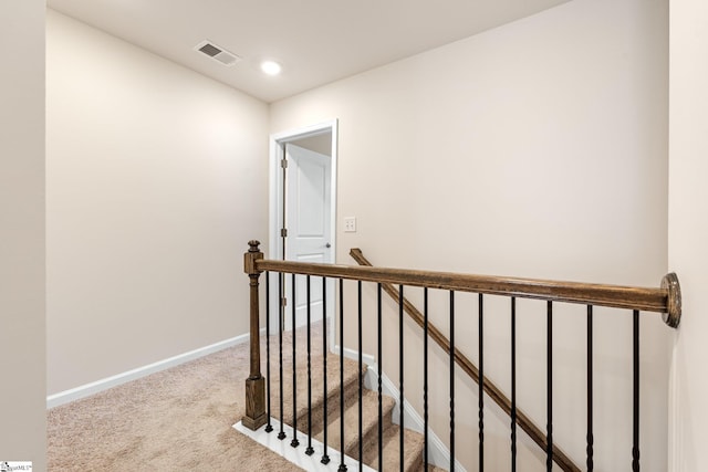 319 Sudduth Farms Dr, Greer, SC 29650 - corridor featuring an upstairs landing, carpet, baseboards, and recessed lighting