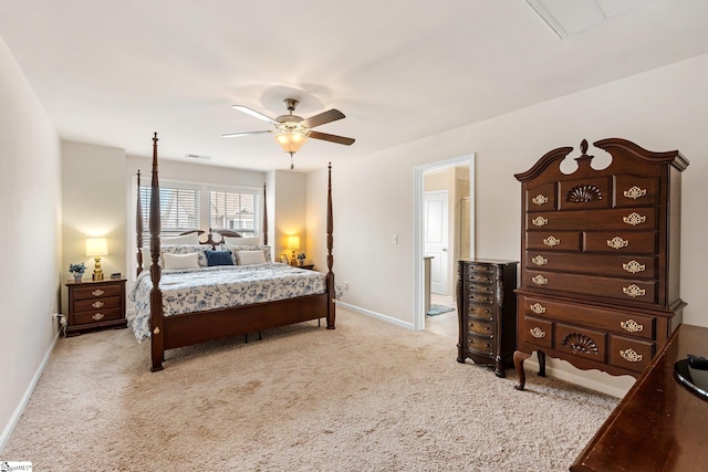 319 Sudduth Farms Dr, Greer, SC 29650 - bedroom featuring light carpet, baseboards, and ceiling fan