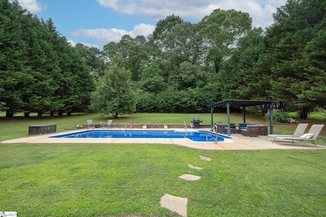 1198 Dalrymple Rd, Anderson, SC 29621 - swimming pool featuring a pergola, a patio area, and a yard