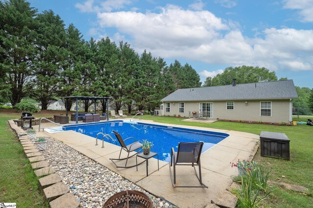 1198 Dalrymple Rd, Anderson, SC 29621 - view of swimming pool with a patio, a lawn, a pergola, and a gazebo