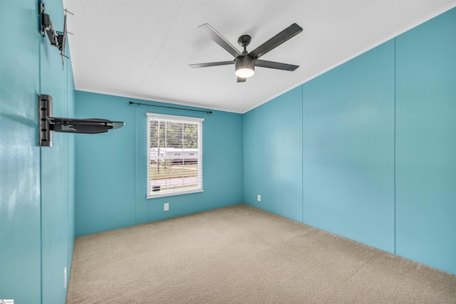 118 Quail Rd, Ninety Six, SC 29666 - spare room featuring ceiling fan, carpet, and crown molding