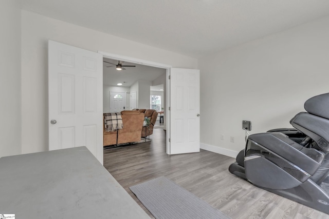 205 Glastonbury Dr, Greer, SC 29651 - office space featuring wood finished floors, a ceiling fan, and baseboards
