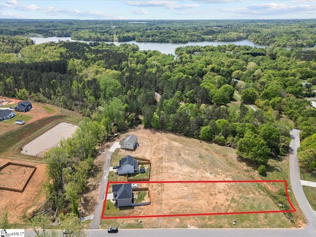 610 Circinae Rd, Cowpens, SC 29330 - view of property location with a forest, a large body of water, and property boundaries highlighted