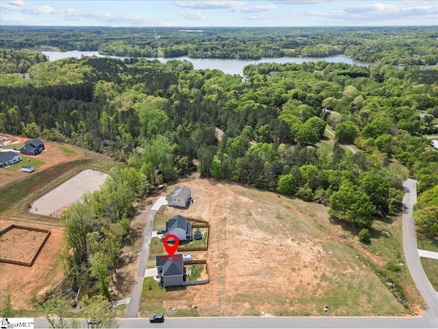 610 Circinae Rd, Cowpens, SC 29330 - drone / aerial view of a heavily wooded area and a large body of water