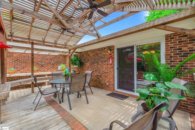 108 Hancock Ln, Greer, SC 29650 - view of patio featuring a pergola, ceiling fan, and outdoor dining area