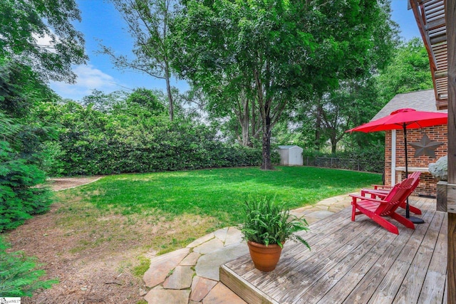 108 Hancock Ln, Greer, SC 29650 - view of yard with a wooden deck