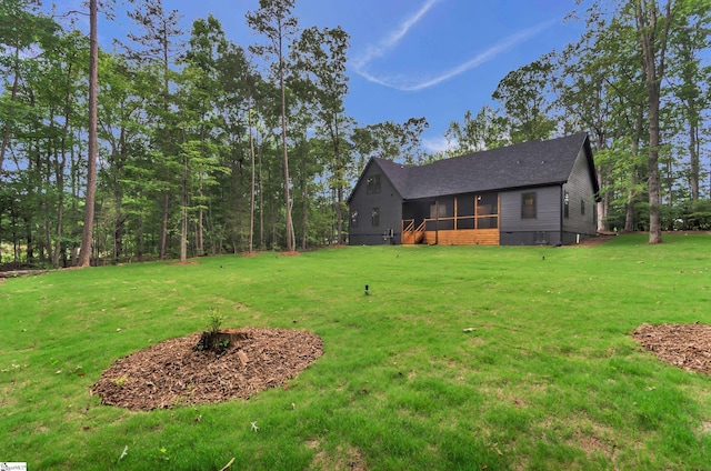 120 Thomason View Rd, Fountain Inn, SC 29644 - view of front of property with a sunroom, a front yard, a shingled roof, and crawl space