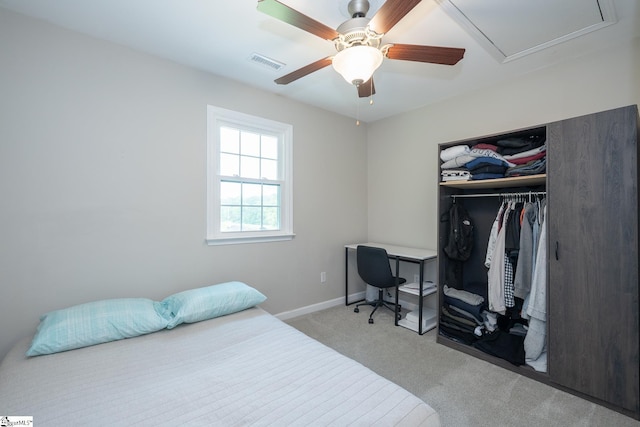 251 Williams Rd, Pelzer, SC 29669 - carpeted bedroom featuring a closet, baseboards, and a ceiling fan