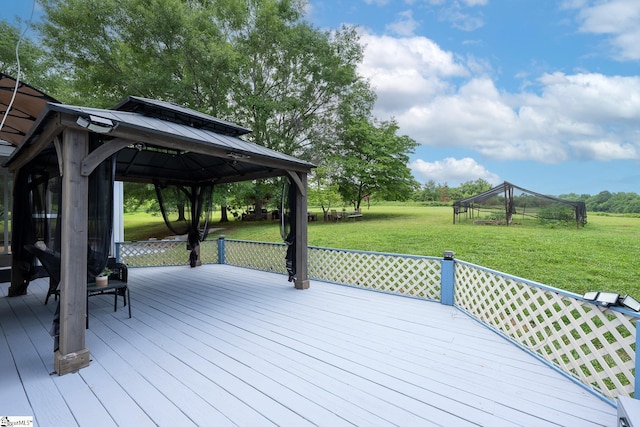 251 Williams Rd, Pelzer, SC 29669 - wooden deck with a gazebo and a lawn