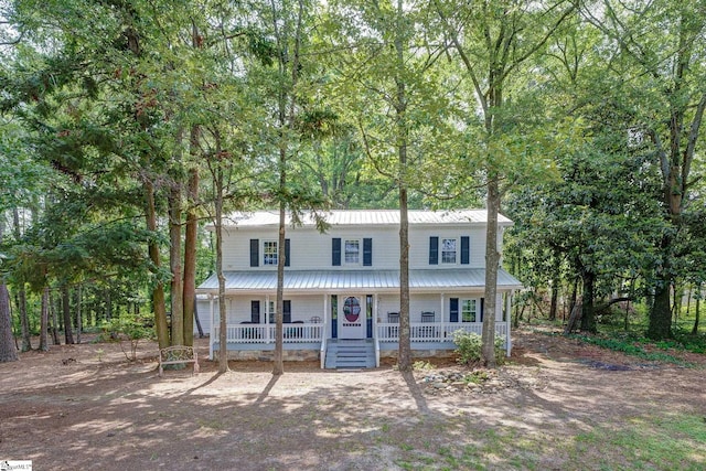 2444 Abner Creek Rd, Duncan, SC 29334 - view of front of house with a porch and metal roof