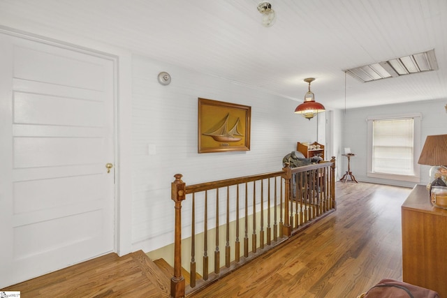 600 Gulliver St, Fountain Inn, SC 29644 - hallway with an upstairs landing and wood finished floors