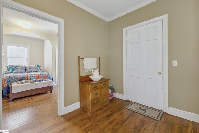 600 Gulliver St, Fountain Inn, SC 29644 - bedroom with ornamental molding, wood finished floors, and baseboards