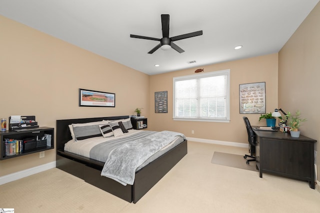 204 Whitworth Way, Simpsonville, SC 29681 - carpeted bedroom with baseboards, recessed lighting, ceiling fan, and an office area