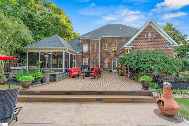 204 Whitworth Way, Simpsonville, SC 29681 - wooden terrace with a sunroom