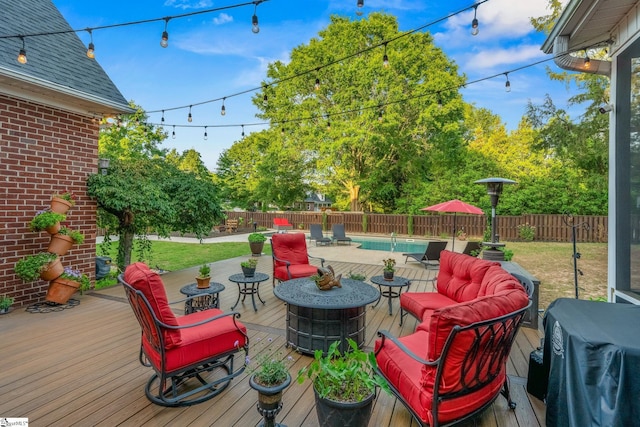 204 Whitworth Way, Simpsonville, SC 29681 - wooden deck with a fenced backyard and an outdoor living space