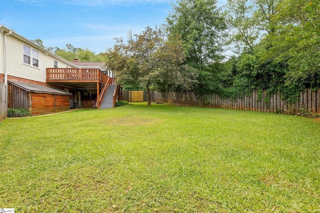 4600 Coach Hill Dr, Greenville, SC 29615 - view of yard with stairway and a wooden deck