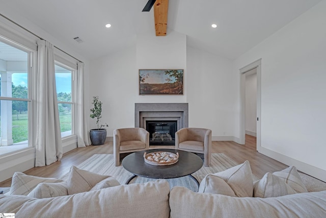 320 Terry Rd, Fountain Inn, SC 29644 - living room with light wood-type flooring, a fireplace with flush hearth, baseboards, and recessed lighting