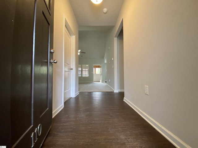 110 Patagonia Rd, Anderson, SC 29625 - hall featuring dark wood finished floors, baseboards, and arched walkways
