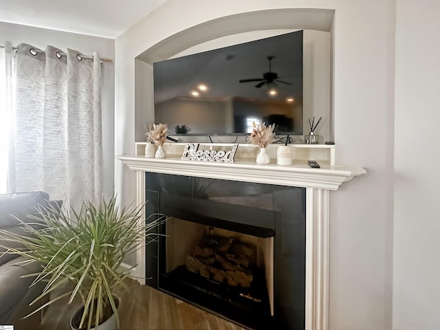 739 Shelburne Ln, Lyman, SC 29365 - detailed view of ceiling fan and a fireplace