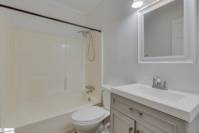 1709 Lyndon Ave, Anderson, SC 29624 - full bathroom featuring toilet, crown molding, vanity, and shower / bathtub combination