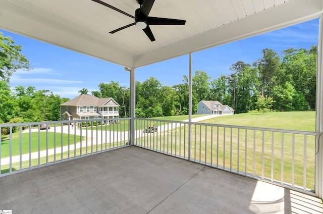 226 Deerview Trl, Simpsonville, SC 29680 - view of patio / terrace with ceiling fan, view of scattered trees, and a balcony