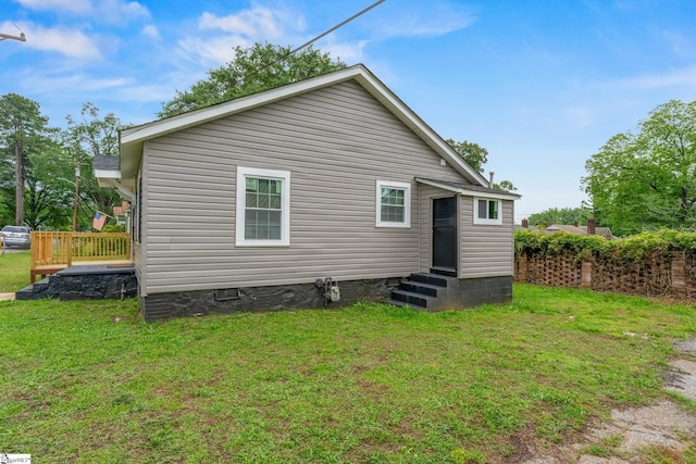 1818 Green St, Anderson, SC 29625 - back of property featuring crawl space, a lawn, and entry steps