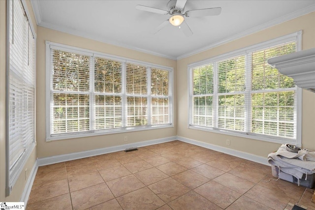 449 Crepe Myrtle Dr, Greer, SC 29651 - unfurnished sunroom with ornamental molding, baseboards, and tile patterned flooring