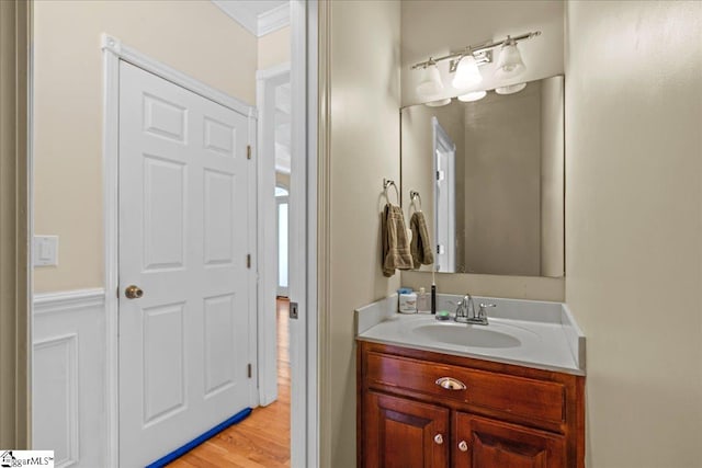 449 Crepe Myrtle Dr, Greer, SC 29651 - bathroom with vanity and wood finished floors