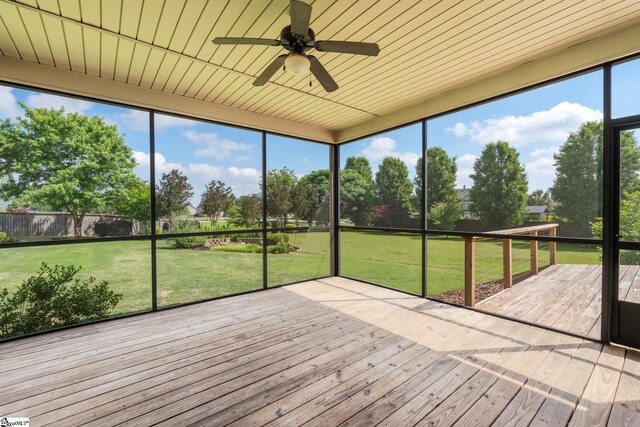 6 Niagara Pl, Simpsonville, SC 29681 - unfurnished sunroom with ceiling fan