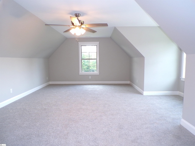 291 Robbins Rd, Chesnee, SC 29323 - additional living space featuring ceiling fan, light carpet, lofted ceiling, and baseboards