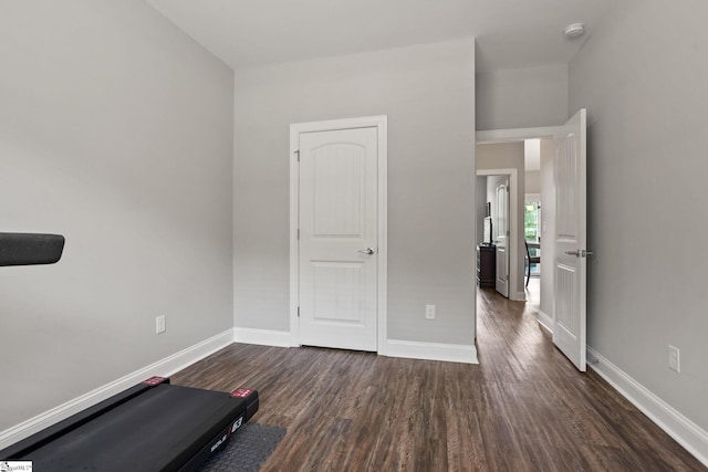 723 Mile Creek Rd, Pickens, SC 29671 - workout area with dark wood finished floors and baseboards