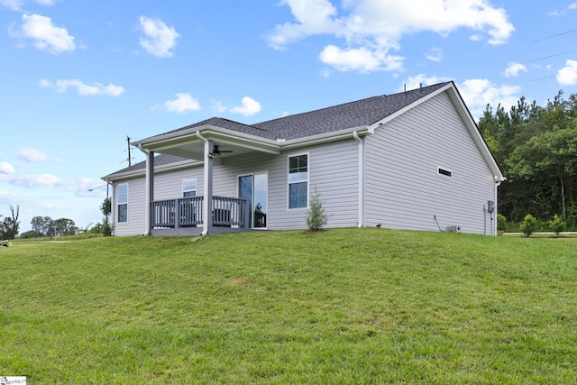 723 Mile Creek Rd, Pickens, SC 29671 - rear view of property with a yard and a ceiling fan