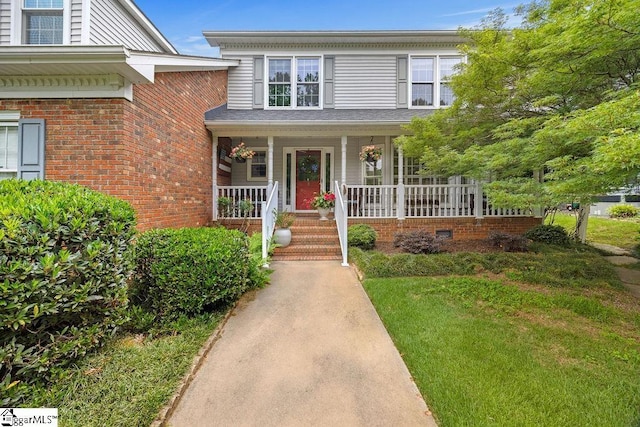 3 Staten Ln, Taylors, SC 29687 - view of front of property featuring a porch and brick siding