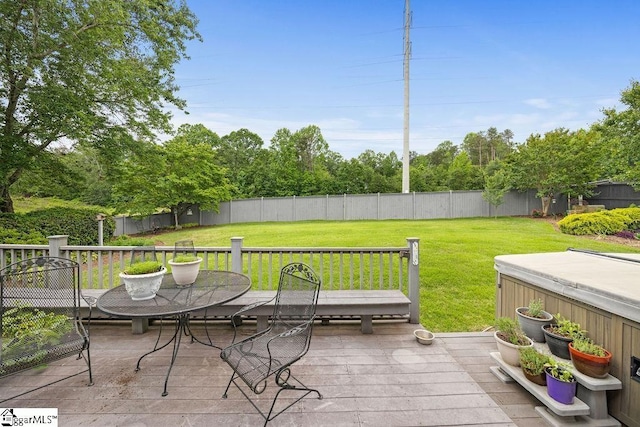 3 Staten Ln, Taylors, SC 29687 - wooden terrace with outdoor dining area