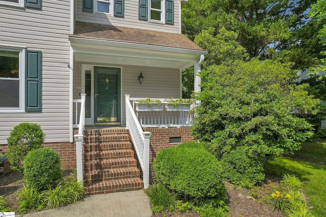 411 Wild Horse Creek Dr, Simpsonville, SC 29680 - entrance to property with a porch and roof with shingles