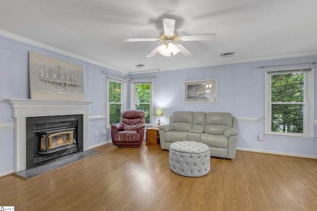 411 Wild Horse Creek Dr, Simpsonville, SC 29680 - living area with ornamental molding, wood finished floors, plenty of natural light, and baseboards