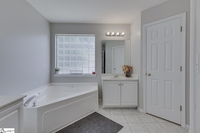349 Hamilton Pkwy, Easley, SC 29642 - full bath with vanity, a bath, tile patterned flooring, and baseboards