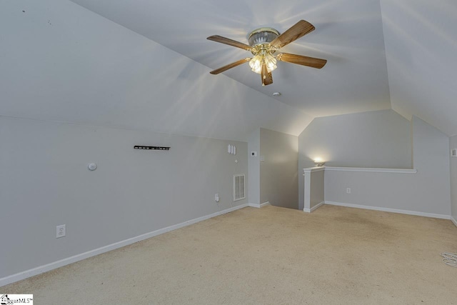 349 Hamilton Pkwy, Easley, SC 29642 - bonus room with vaulted ceiling, carpet floors, ceiling fan, and baseboards