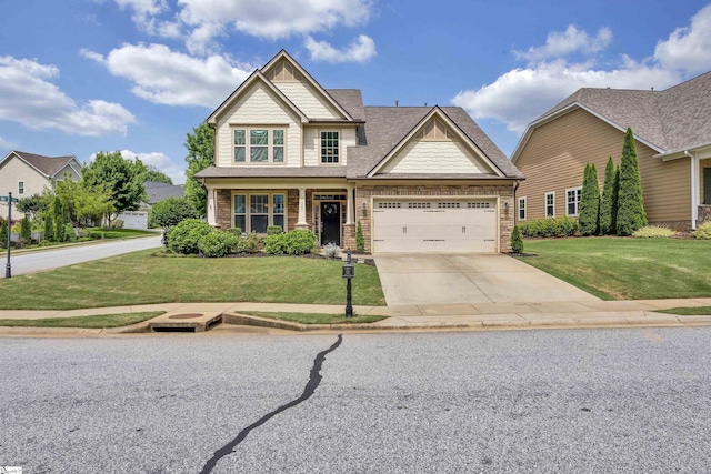 201 Wiscasset Way, Greenville, SC 29615 - craftsman-style home featuring a garage, a front yard, and driveway