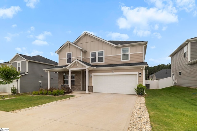 813 Elgon Walk Dr, Fountain Inn, SC 29644 - craftsman-style home featuring board and batten siding, concrete driveway, an attached garage, and brick siding