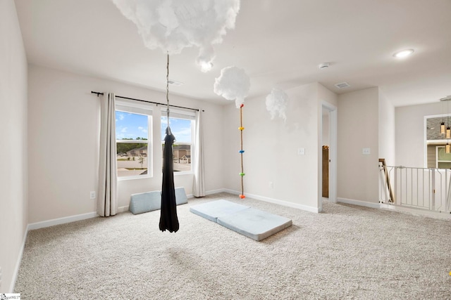 813 Elgon Walk Dr, Fountain Inn, SC 29644 - exercise room featuring carpet flooring, baseboards, and recessed lighting